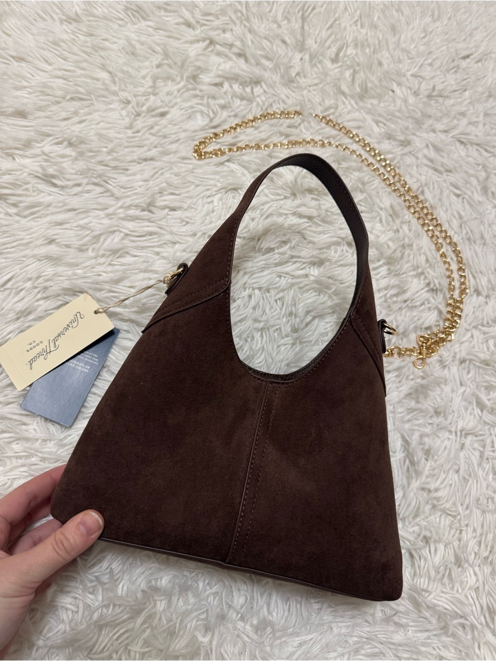 Suede Brown Women’s Shoulder Bag Chocolate Brown Purse Dark Brown Purse